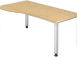HAMMERBACHER VQS18/3/S höhenverstellbarer Schreibtisch 68,5 - 81 cm Ahorn / silber