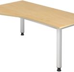HAMMERBACHER VQS18/3/S höhenverstellbarer Schreibtisch 68,5 - 81 cm Ahorn / silber