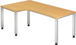 HAMMERBACHER VQS82/6/S höhenverstellbarer Schreibtisch 68,5 - 81 cm buche / silber