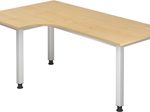 HAMMERBACHER VQS82/3/S höhenverstellbarer Schreibtisch 68,5 - 81 cm ahorn / silber