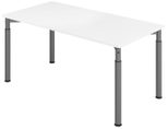 HAMMERBACHER höhenverstellbarer Schreibtisch VYS16/W/G weiß