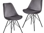 WOHNLING 2er Set Esszimmerstuhl Samt WL6.181 grau