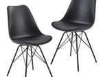 WOHNLING 2er Set Esszimmerstuhl WL6.183 schwarz