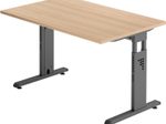 HAMMERBACHER höhenverstellbarer Schreibtisch VOS12/E/G eiche