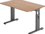 HAMMERBACHER höhenverstellbarer Schreibtisch VOS12/N/G nussbaum