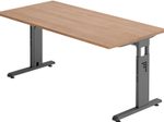 HAMMERBACHER höhenverstellbarer Schreibtisch VOS16/N/G nussbaum