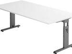 HAMMERBACHER höhenverstellbarer Schreibtisch VOS2E/W/G weiß