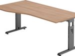HAMMERBACHER VOS18/N/G höhenverstellbarer Schreibtisch 65 - 85 cm Nussbaum / grafit