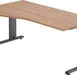HAMMERBACHER VOS18/N/G höhenverstellbarer Schreibtisch 65 - 85 cm Nussbaum / grafit