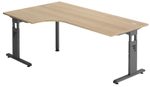 HAMMERBACHER VOS82/E/G höhenverstellbarer Schreibtisch 65 - 85 cm eiche / grafit