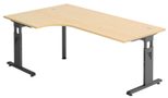 HAMMERBACHER VOS82/3/G höhenverstellbarer Schreibtisch 65 - 85 cm ahorn / grafit