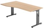 HAMMERBACHER VOS18/E/G höhenverstellbarer Schreibtisch 65 - 85 cm eiche / grafit