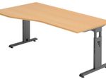 HAMMERBACHER VOS18/6/G höhenverstellbarer Schreibtisch 65 - 85 cm Buche / grafit