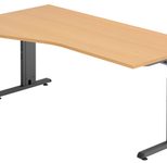 HAMMERBACHER VOS18/6/G höhenverstellbarer Schreibtisch 65 - 85 cm Buche / grafit