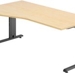 HAMMERBACHER VOS18/3/G höhenverstellbarer Schreibtisch 65 - 85 cm Ahorn / grafit