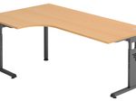 HAMMERBACHER VOS82/6/G höhenverstellbarer Schreibtisch 65 - 85 cm buche / grafit