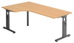 HAMMERBACHER VOS82/6/G höhenverstellbarer Schreibtisch 65 - 85 cm buche / grafit