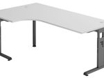 HAMMERBACHER VOS82/5/G höhenverstellbarer Schreibtisch 65 - 85 cm lichtgrau / grafit