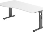 HAMMERBACHER VOS18/W/G höhenverstellbarer Schreibtisch 65 - 85 cm weiß / grafit