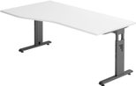 HAMMERBACHER VOS18/W/G höhenverstellbarer Schreibtisch 65 - 85 cm weiß / grafit