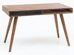 WOHNLING Schreibtisch WL1.961 Sheesham/schwarz