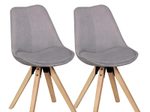 WOHNLING 2er Set Esszimmerstuhl LIMA WL5.029 hellgrau