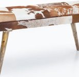 WOHNLING WL5.103 Sitzbank Ziegenfell / Massivholz 120 x 40 x 52 cm Braun