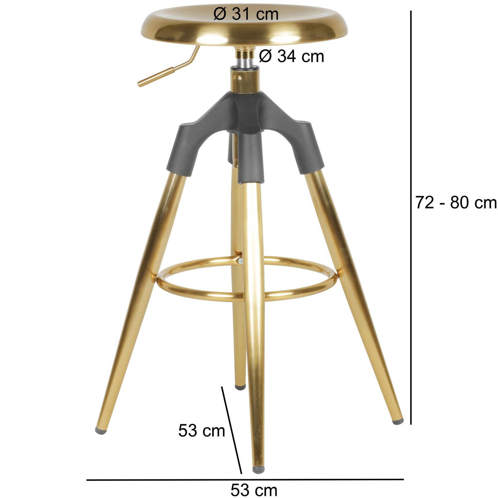 WOHNLING Barhocker WL6.045 Metall gold