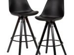 WOHNLING 2er Set Barhocker WL6.126 Kunstleder schwarz
