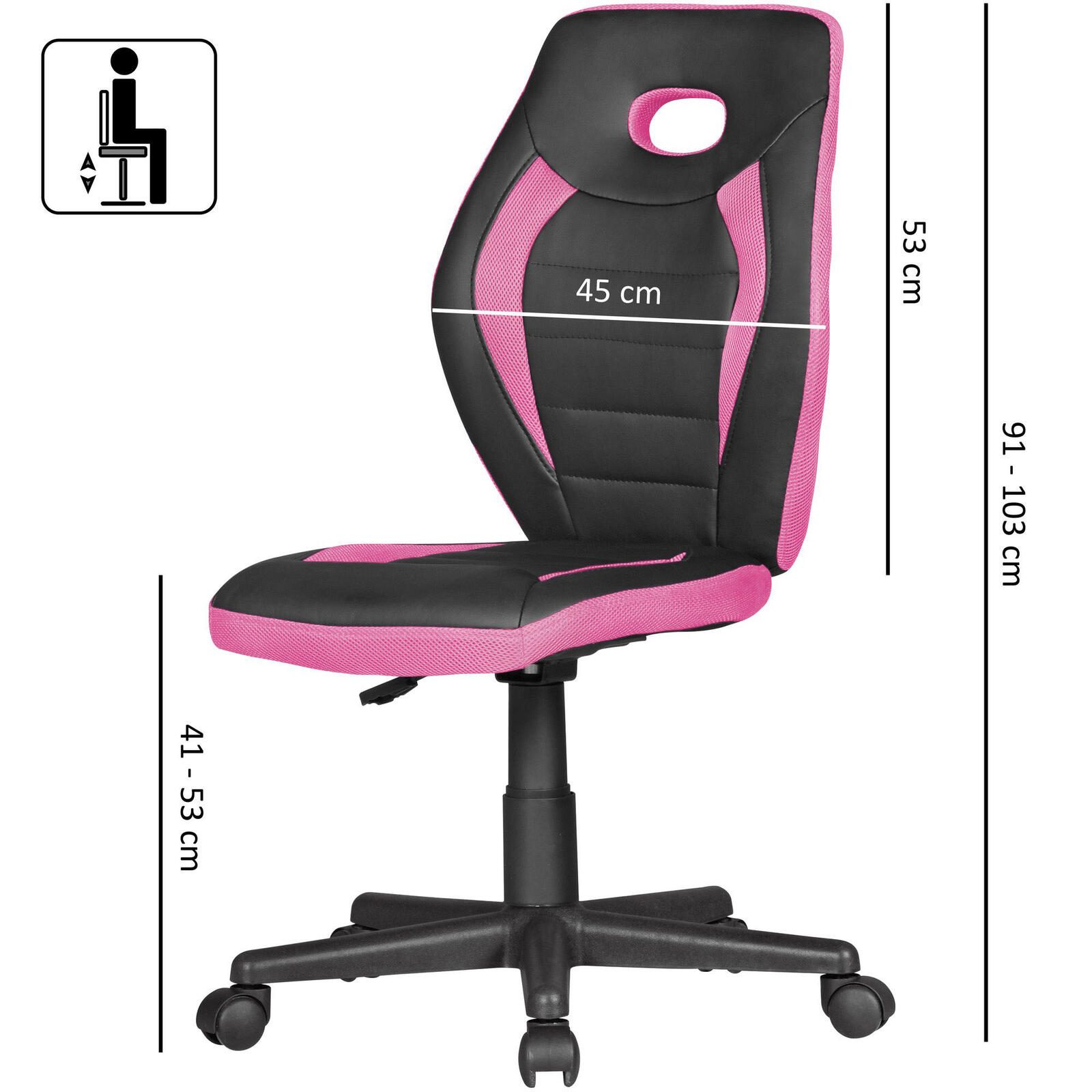 AMSTYLE Kinderdrehstuhl SPM1.387 schwarz/pink