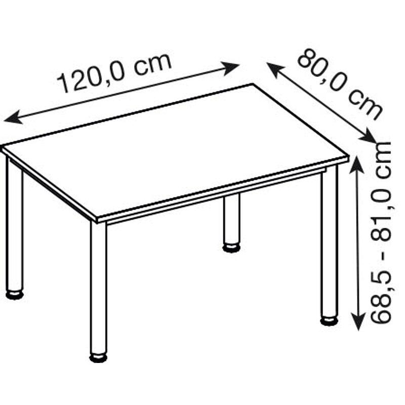 HAMMERBACHER höhenverstellbarer Schreibtisch VHS12/6/G buche