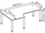 HAMMERBACHER VHS82/6/G höhenverstellbarer Schreibtisch 68,5 - 81 cm buche / grafit