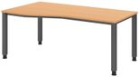 HAMMERBACHER VQS18/6/G höhenverstellbarer Schreibtisch 68,5 - 81 cm buche / grafit