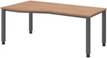 HAMMERBACHER VQS18/N/G höhenverstellbarer Schreibtisch 68,5 - 81 cm nussbaum / grafit