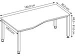 HAMMERBACHER VQS18/W/G höhenverstellbarer Schreibtisch 68,5 - 81 cm weiß / grafit