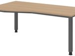 HAMMERBACHER VQS18/E/G höhenverstellbarer Schreibtisch 68,5 - 81 cm eiche / grafit