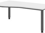 HAMMERBACHER VQS18/W/G höhenverstellbarer Schreibtisch 68,5 - 81 cm weiß / grafit
