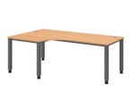 HAMMERBACHER VQS82/6/G höhenverstellbarer Schreibtisch 68,5 - 81 cm buche / grafit