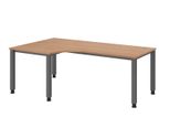 HAMMERBACHER VQS82/N/G höhenverstellbarer Schreibtisch 68,5 - 81 cm nussbaum / grafit
