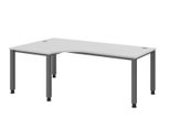 HAMMERBACHER VQS82/5/G höhenverstellbarer Schreibtisch 68,5 - 81 cm lichtgrau / grafit