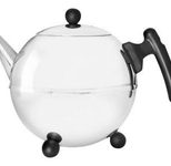 bredemeijer Bella Ronde Teekanne 1,2 l silber, schwarz