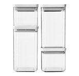 brabantia Vorratsdosen-Set 2x 0,7/2x 1,6 l transparent, grau