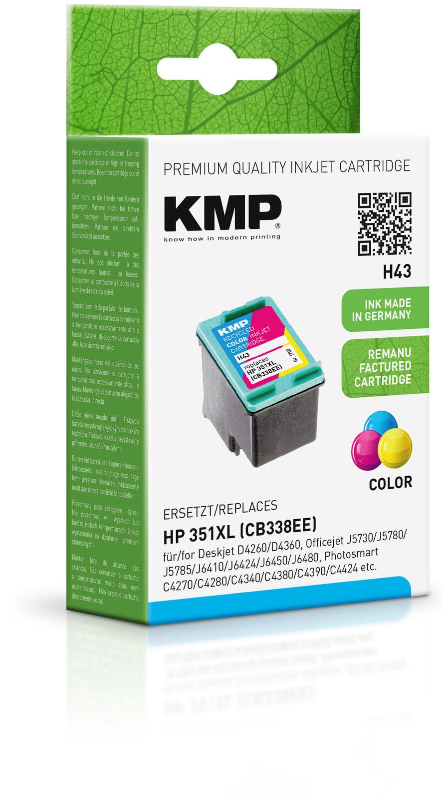 KMP Druckerpatrone H43 color kompatibel zu HP 351XL (CB338EE)