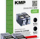 KMP Druckerpatronen C81D schwarz kompatibel zu Canon PGI-525 BK Twinpack, 2er-Set