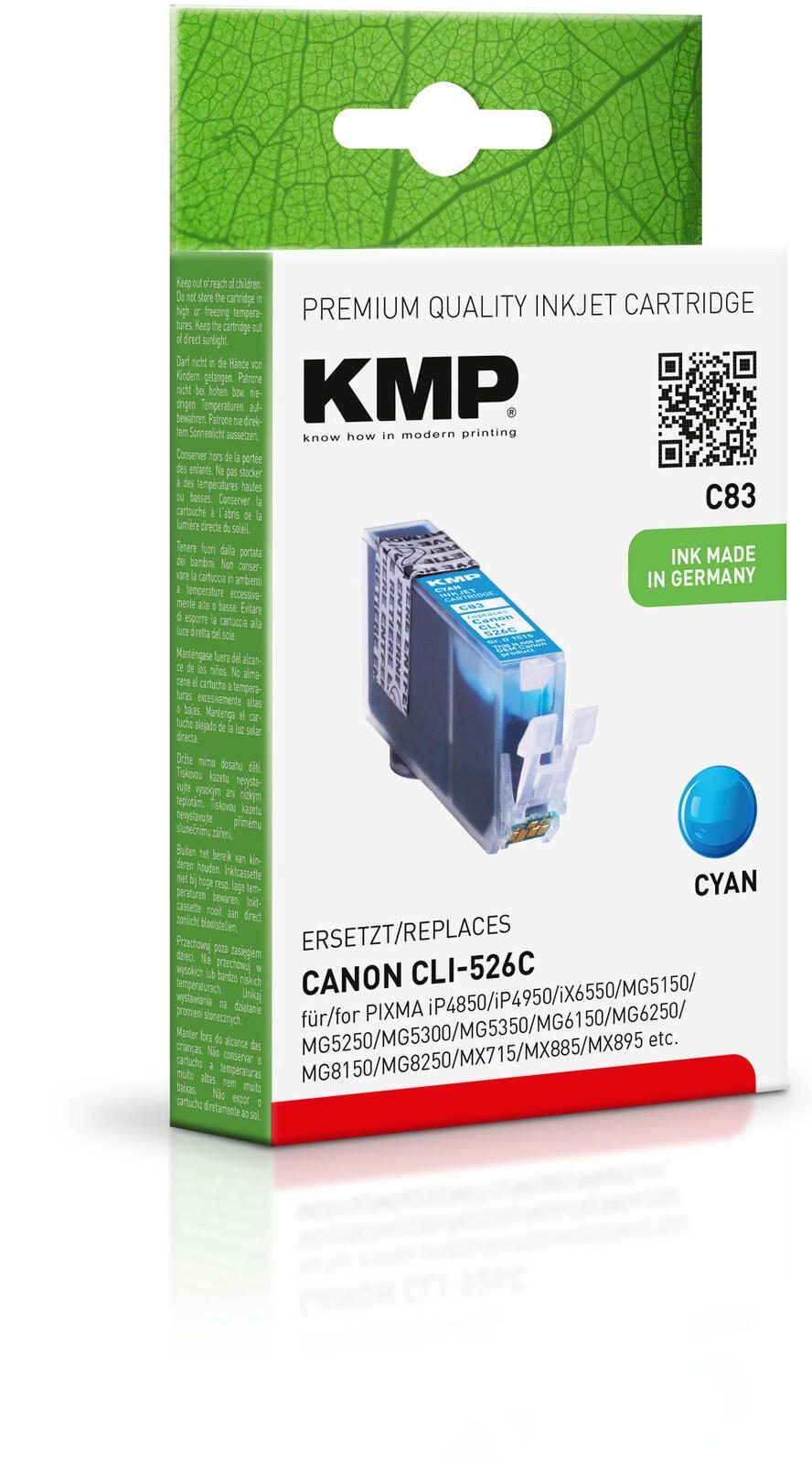 KMP Druckerpatrone C83 cyan kompatibel zu Canon CLI-526 C