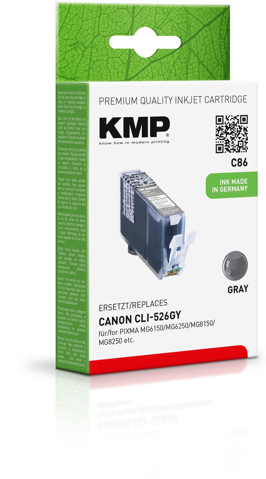 KMP Druckerpatrone C86 grau kompatibel zu Canon CLI-526 GY