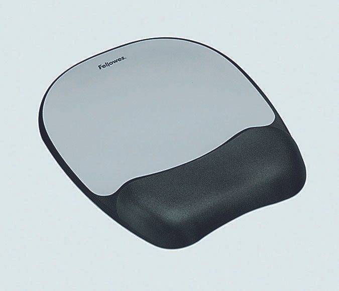 Fellowes Mousepad mit Handgelenkauflage Memory Foam silber