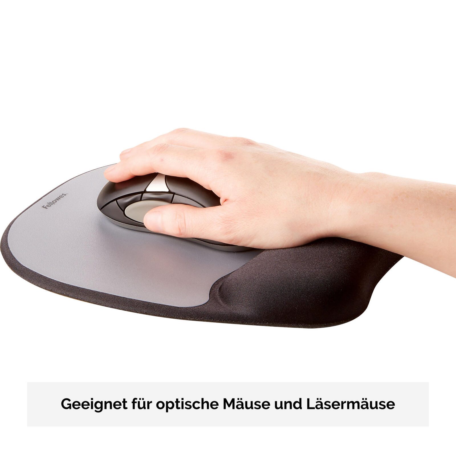 Fellowes Mousepad mit Handgelenkauflage Memory Foam silber