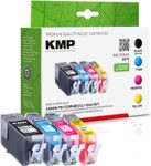 KMP Druckerpatronen C81V schwarz, cyan, magenta, gelb kompatibel zu Canon PGI-525 BK, CLI-526 C/M/Y, 4er-Set
