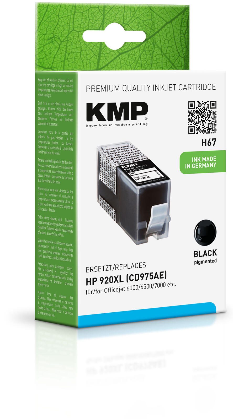 KMP Druckerpatrone H67 schwarz kompatibel zu HP 920XL (CD975AE)